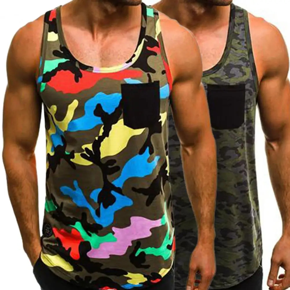 ropa fitness Men Tank Tops Fitness Muscle Camouflage Sleeveless Tight-drying Vest Tops Gym Clothing Pullover Top ropa hombre майка мужская