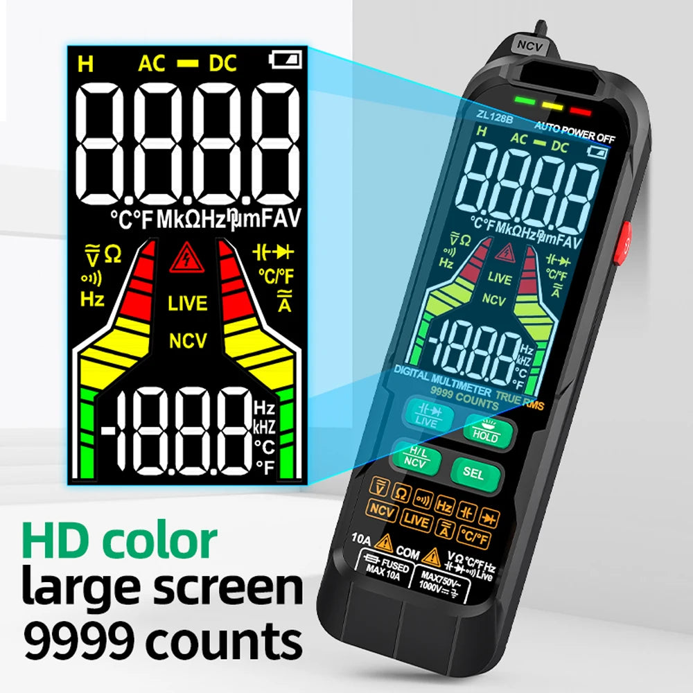 ZL126A/ZL128B Professional Digital Multimeter Alternating Current Voltage Multimetro True RMS Capacitance Detector Multitester