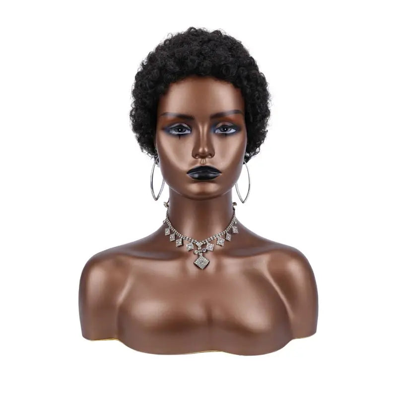 Fashion Short Kinky Curly Wig for Black Women Blonde To Black Synthetic Afro Curly Wig Natural As Real Hair Cosplay Party Peruca