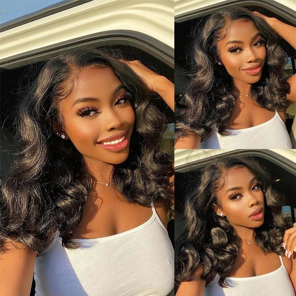 13x4 Glueless Wig Human Hair Lace Frontal Wig 100% Loose Body Wave Short Bob Wigs Ready To Wear Pelucas De Cabello 100% Hhumano