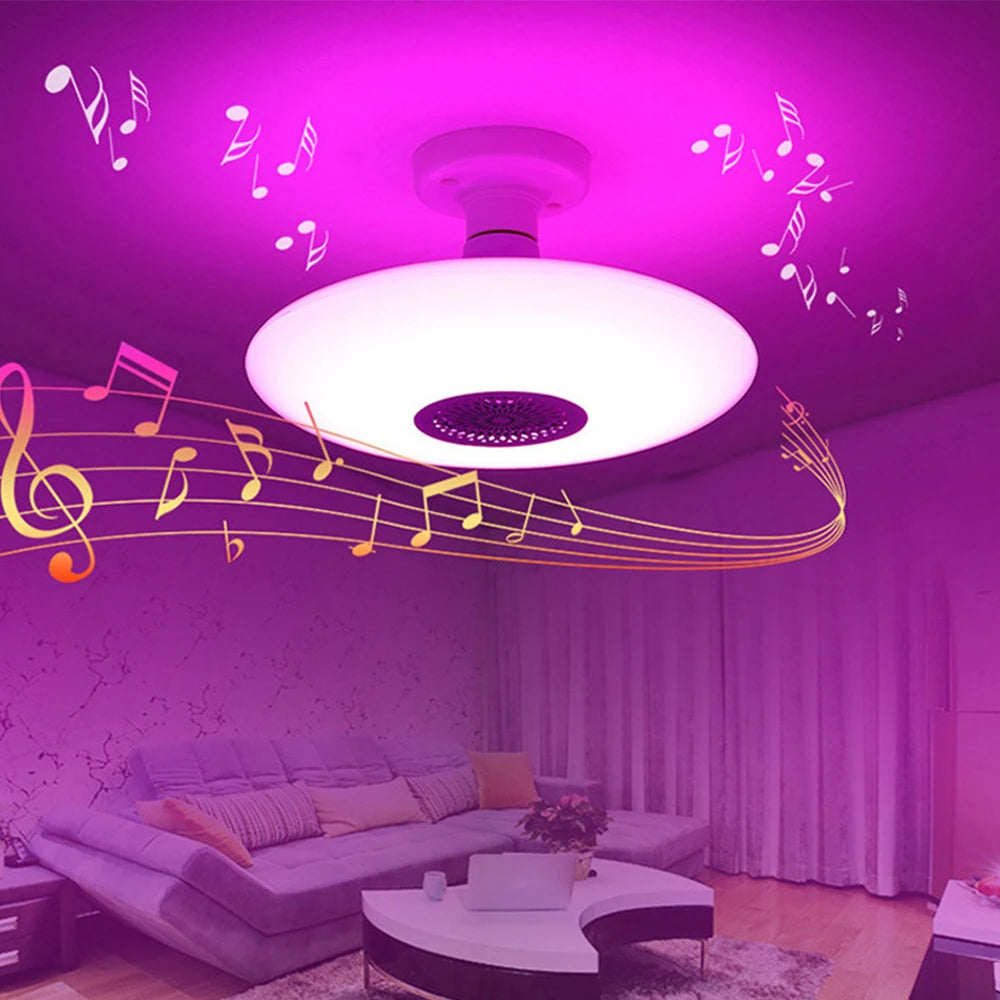 ampolleta con parlante 30W LED Dimmable Music Ceiling Lamp Home Lighting Remote APP Control Bluetooth Speaker for Home Bluetooth Speaker Ceiling Light