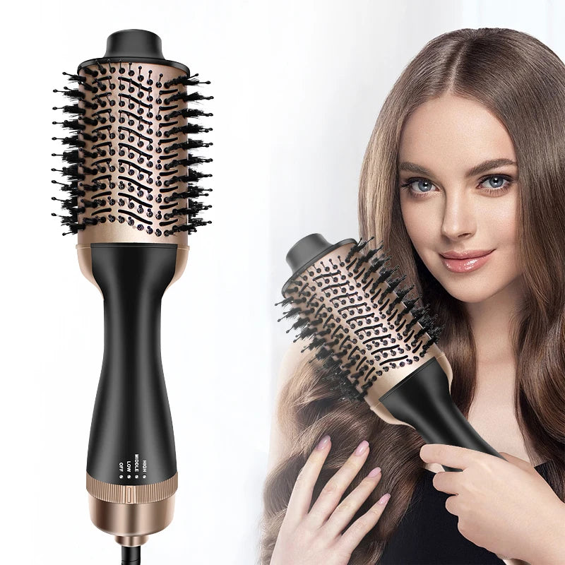 sechoir 1200W Hair Dryer Hot Air Brush Styler and Volumizer Hair Straightener Curler Comb Roller One Step Electric Ion Blow Dryer Brush