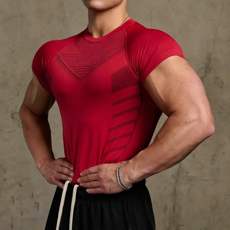 Gym T Shirt Men Quick Dry Running Shirt Compression Fitness Shirt Male Gym Workout tights Short Sleeve Summer Sports T-shirt Men