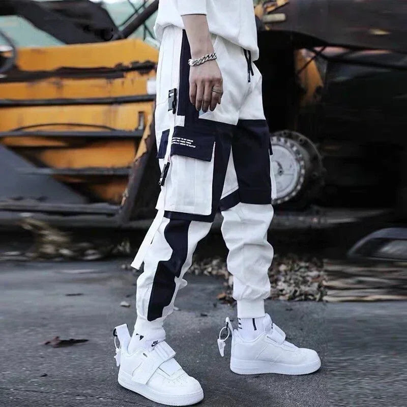 Male Trousers Autumn White Hip Hop Slim Men's Cargo Pants Black Long Emo With Wholesale Luxury Large Size Street Cotton Y2k