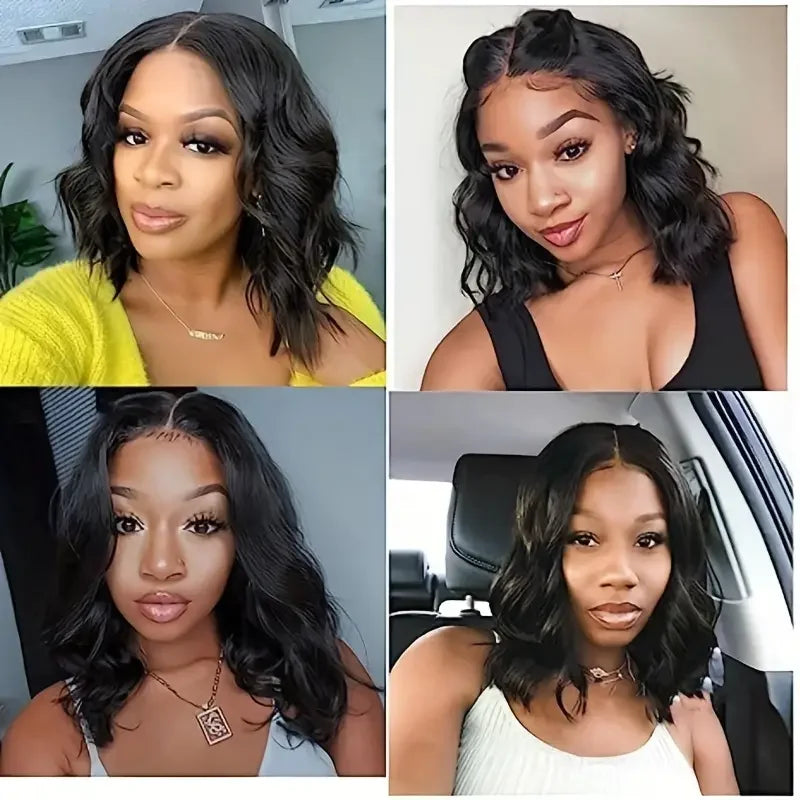 Body Wave Bob Wig Peruvian Body Wave Lace Front Human Hair Wigs Natural Color Lace Frontal Wigs Perruques Cheveux Humain Tuneful