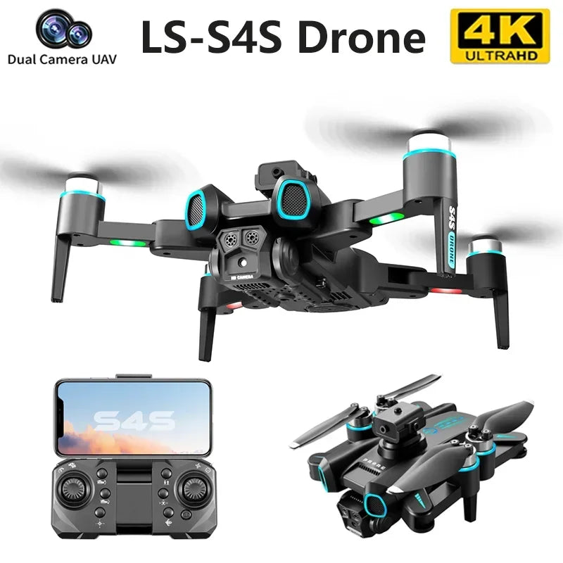 drones LS-S4S RC Drone 5G WiFi FPV Brushless Motor GPS Return 360° Laser Obstacle Avoidance 4K HD Dual Camera RC Quadcopter Drone Toys