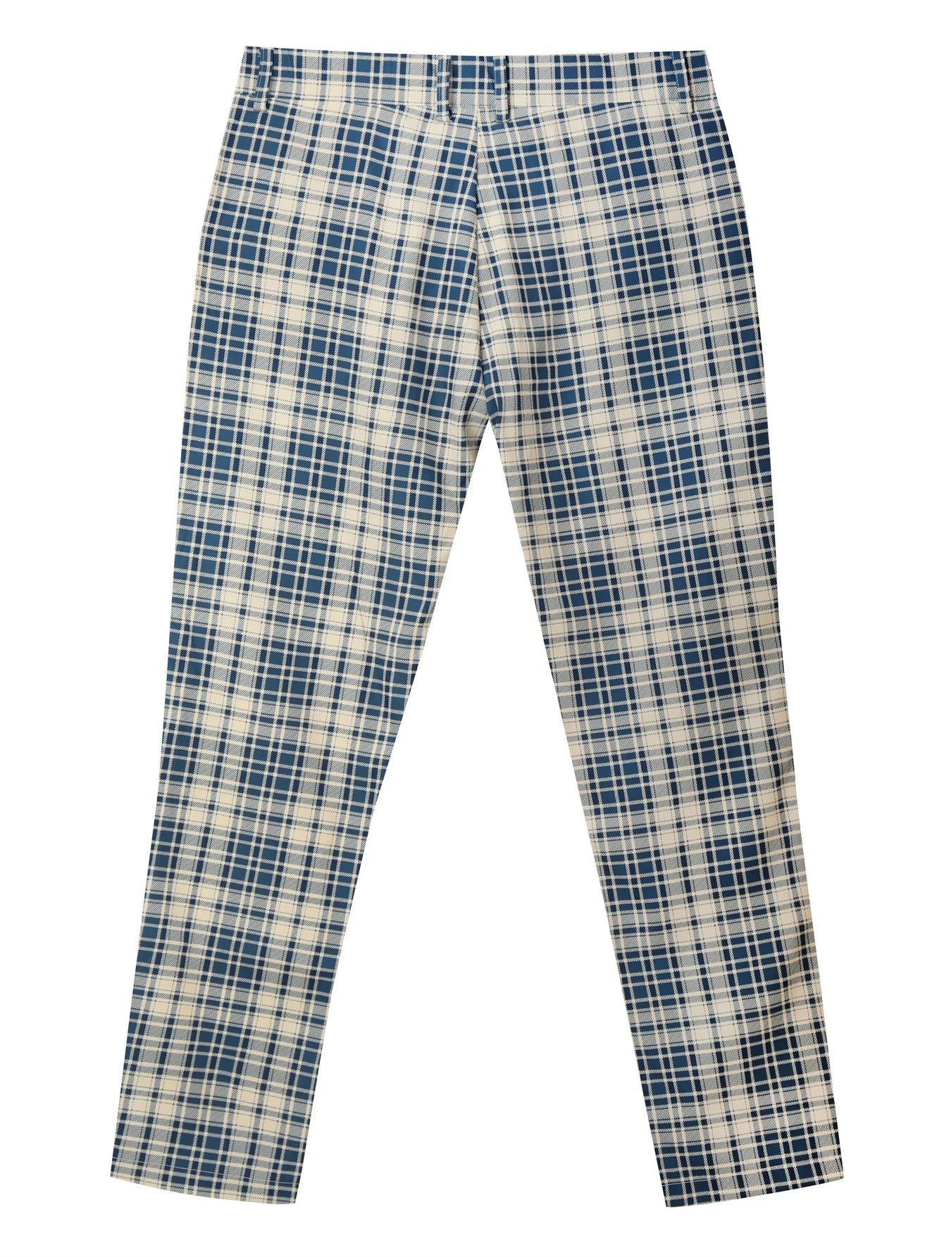 mens fashion plaid pants casual vintage style slightly stretch dress pants