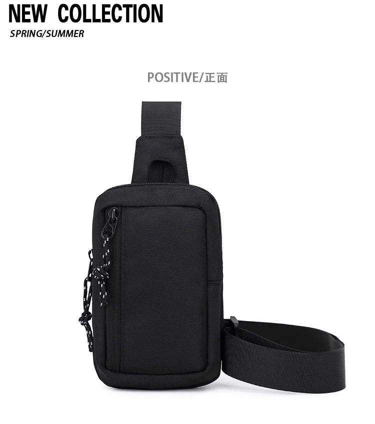 Men Sling Bag Mini Crossbody Bag Fashion Phone Purse Breast Shoulder Bags Boy Canvas Messenger Bags Male Small Mobile Pouch 가슴가방