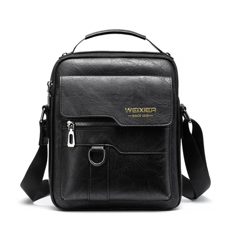 Crossbody Bag For Men's Shoulder Bags Retro Vertical Portable Business Male Bags Casual Leather Shoulder Bag