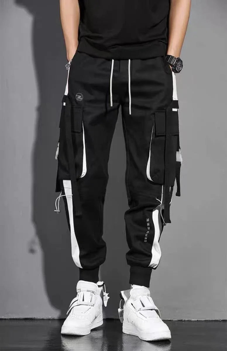 Male Trousers Autumn White Hip Hop Slim Men's Cargo Pants Black Long Emo With Wholesale Luxury Large Size Street Cotton Y2k