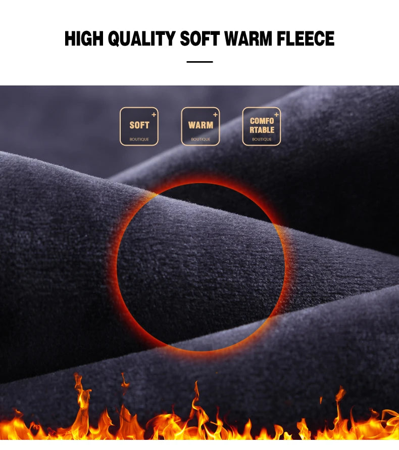 2022 Winter New Men's Fleece Warm Jeans Classic Style Business Casual Thicken Regular Fit Denim Pants Black Blue Brand Trousers