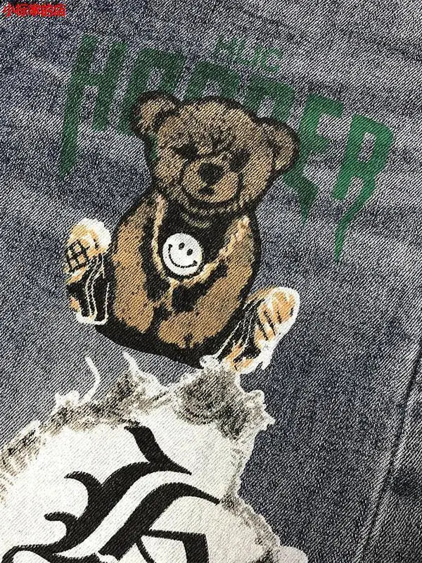 jeans pantalones New Arrival Slim Fit Denim Jeans Cute Cartoon Bear Print for Men's Casual Spring Autumn Stretch Slim Jeans Hombre Graphic Jeans