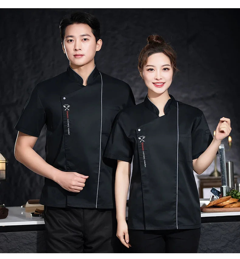 ropas de cocina ,chef Men's Chef's Jacket Women Cook Clothing Food Service Uniform Cafeteria Chef Uniform Kitchen Cooking Clothes Restaurant Overalls