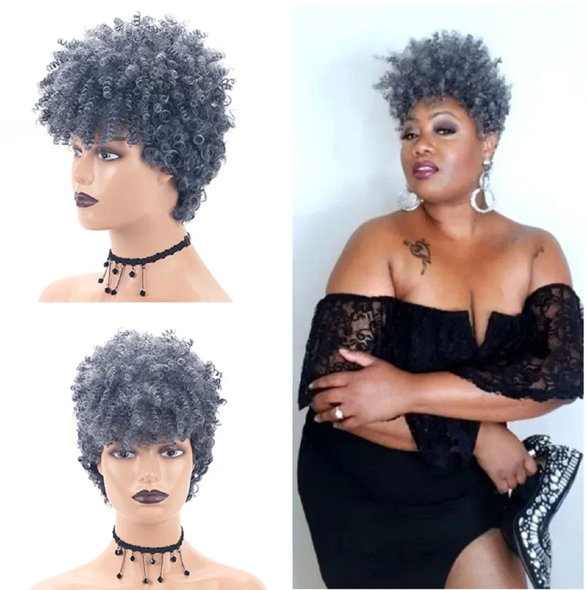 Fashion Short Kinky Curly Wig for Black Women Blonde To Black Synthetic Afro Curly Wig Natural As Real Hair Cosplay Party Peruca