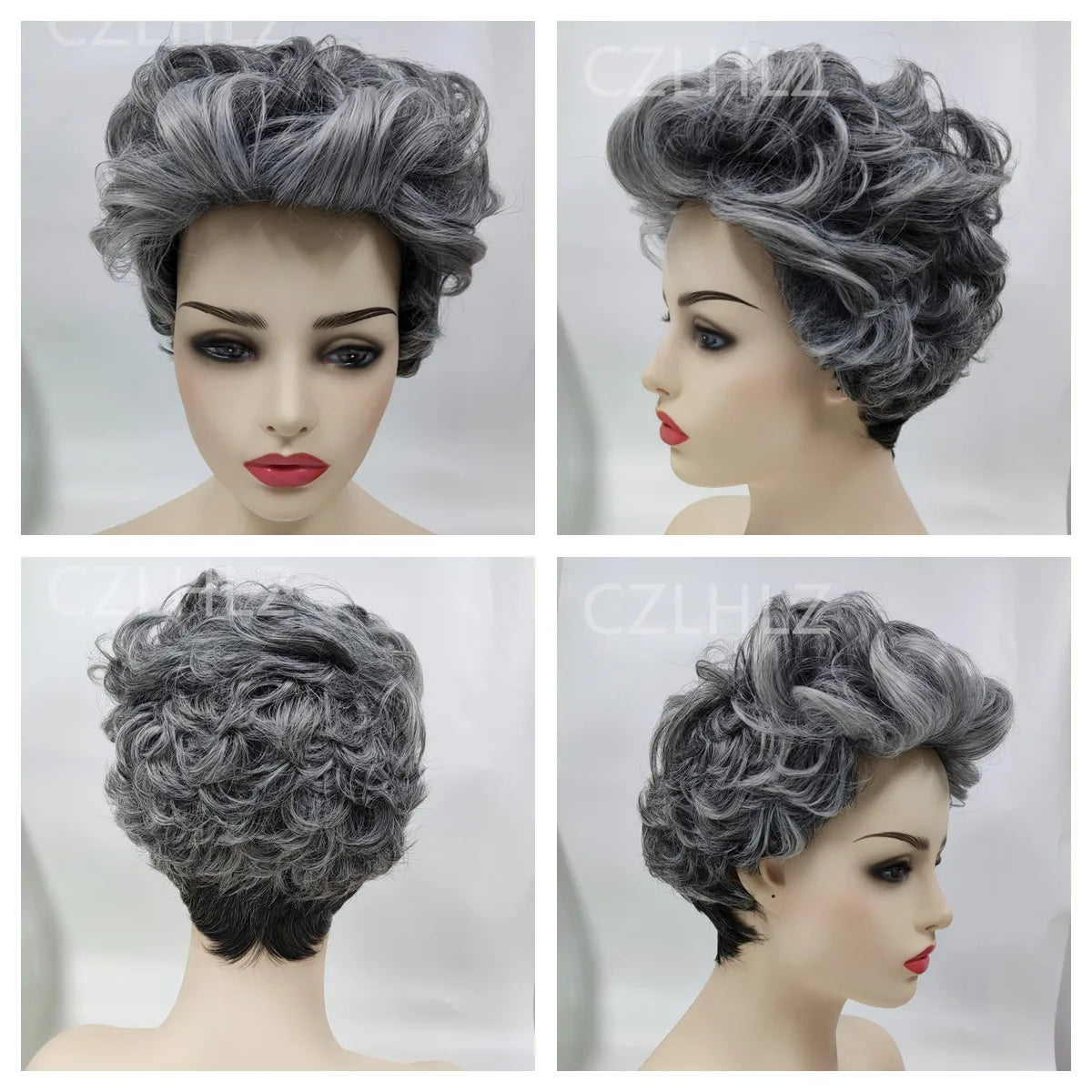 Fashion Short Kinky Curly Wig for Black Women Blonde To Black Synthetic Afro Curly Wig Natural As Real Hair Cosplay Party Peruca