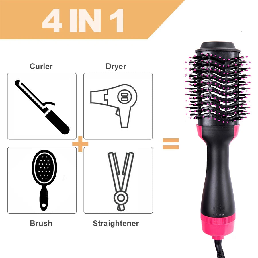 sechoir One-Step Volumizer Hair Dryer And Hot Air Brush 4 In 1 Hair Dryer Brush Blow Dryer Brush In One Ceramic Coating Hot Air Brush