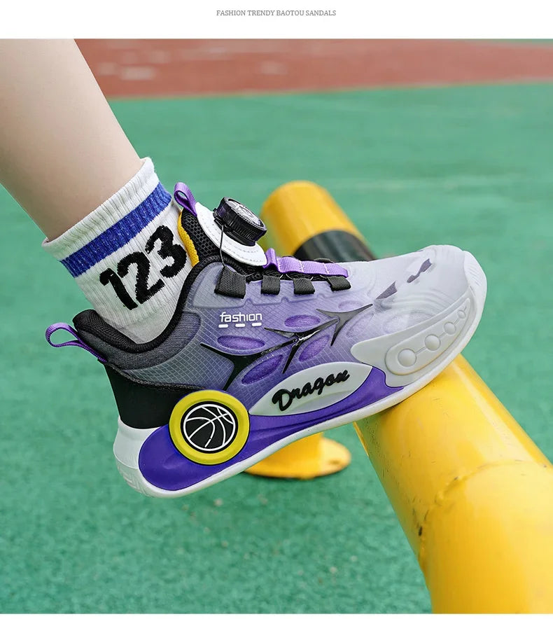 zapatos New Kid Sneakers Boys Brand Basketball Shoes Children Shoes Outdoor Running Sports Tenis for Boy Shoes Non-slip Casual Sneakers