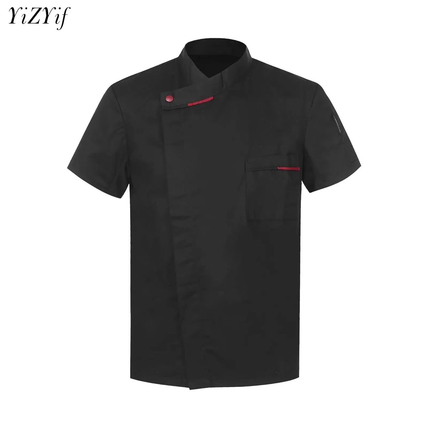 ropas de cocina ,chef Mens Womens Short Sleeve Chef Coat Kitchen Restaurant Chef Jacket Uniform Coffee Bakery Hotel Canteen Waiter Work Clothes Shirt