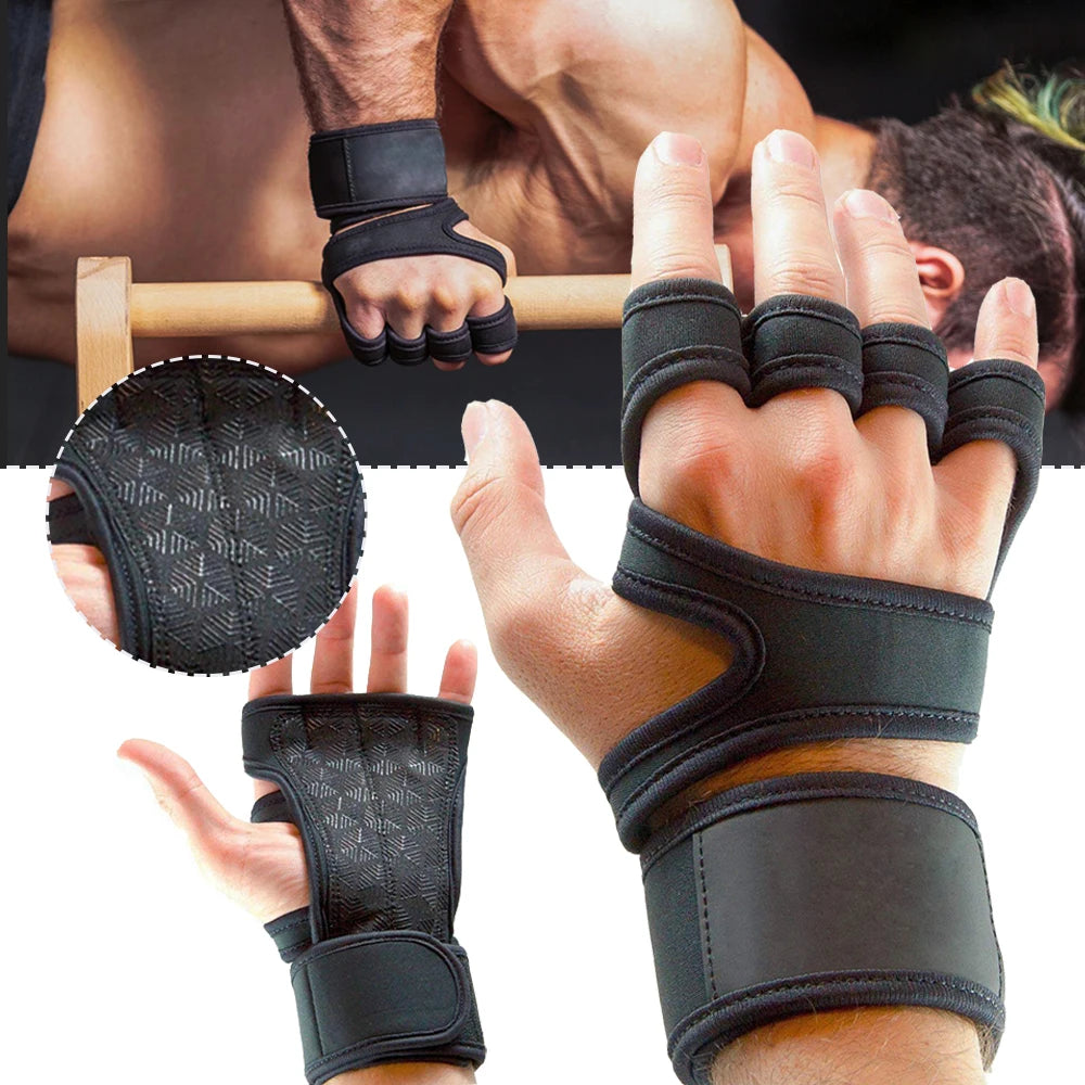 guantes gym  Weightlifting Men/Women Half Finger Gloves Gym Workout Training Bodybuilding Gloves Dumbbell Fitness Half Finger Hand Protector