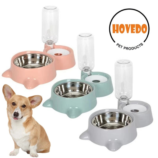 New 2-in-1 Cat Bowl Water Dispenser Automatic Water Storage Pet Dog Cat Food Bowl Food Container with Waterer Pet Waterer Feeder