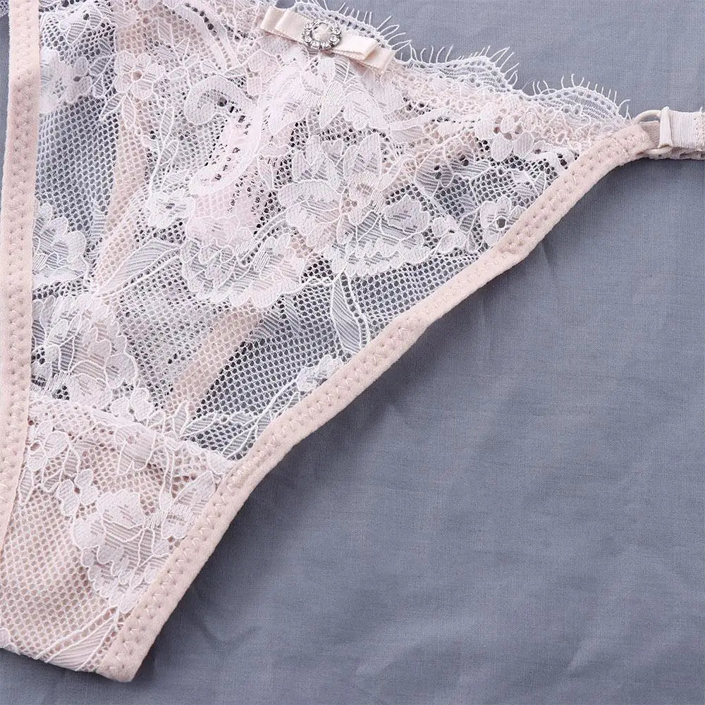 Transparent Temptation Sexy Underpant Hollow Cotton Crotch Low Waist Flower G-strings Female Briefs Panties Lace Thong