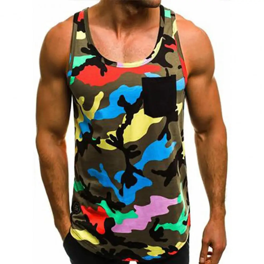 ropa fitness Men Tank Tops Fitness Muscle Camouflage Sleeveless Tight-drying Vest Tops Gym Clothing Pullover Top ropa hombre майка мужская