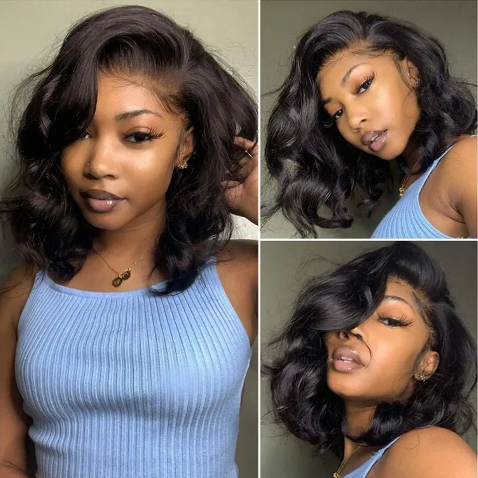 Body Wave Bob Wig Peruvian Body Wave Lace Front Human Hair Wigs Natural Color Lace Frontal Wigs Perruques Cheveux Humain Tuneful