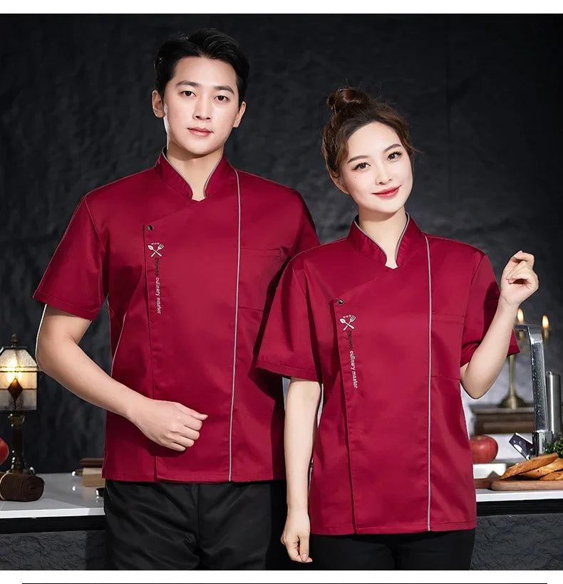 ropas de cocina ,chef Men's Chef's Jacket Women Cook Clothing Food Service Uniform Cafeteria Chef Uniform Kitchen Cooking Clothes Restaurant Overalls