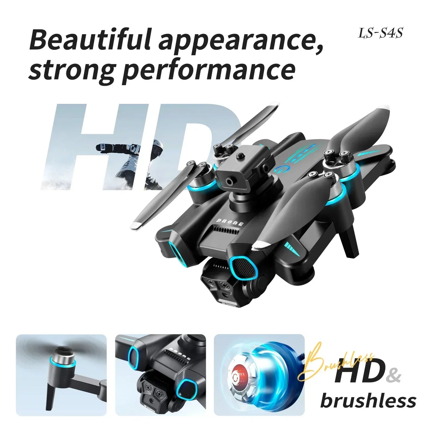 drones LS-S4S RC Drone 5G WiFi FPV Brushless Motor GPS Return 360° Laser Obstacle Avoidance 4K HD Dual Camera RC Quadcopter Drone Toys