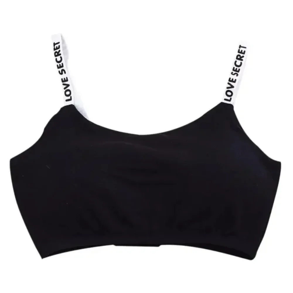 ropa fitness Women Bra Casual Top Letters Print Strap Cotton Top Fitness Gym Jogging Sleep Bra Girl Wire Bandeau Paded Bra Tops Ropa De Mujer