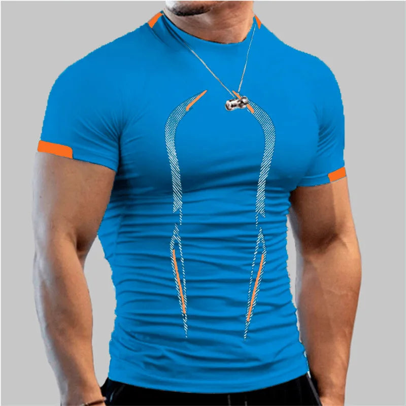 Men Compression Gym t Shirt Short Sleeve Bodybuilding Fitness Top Tee Man Quick Dry Running Sport t Shirts Male Gym Sportswear