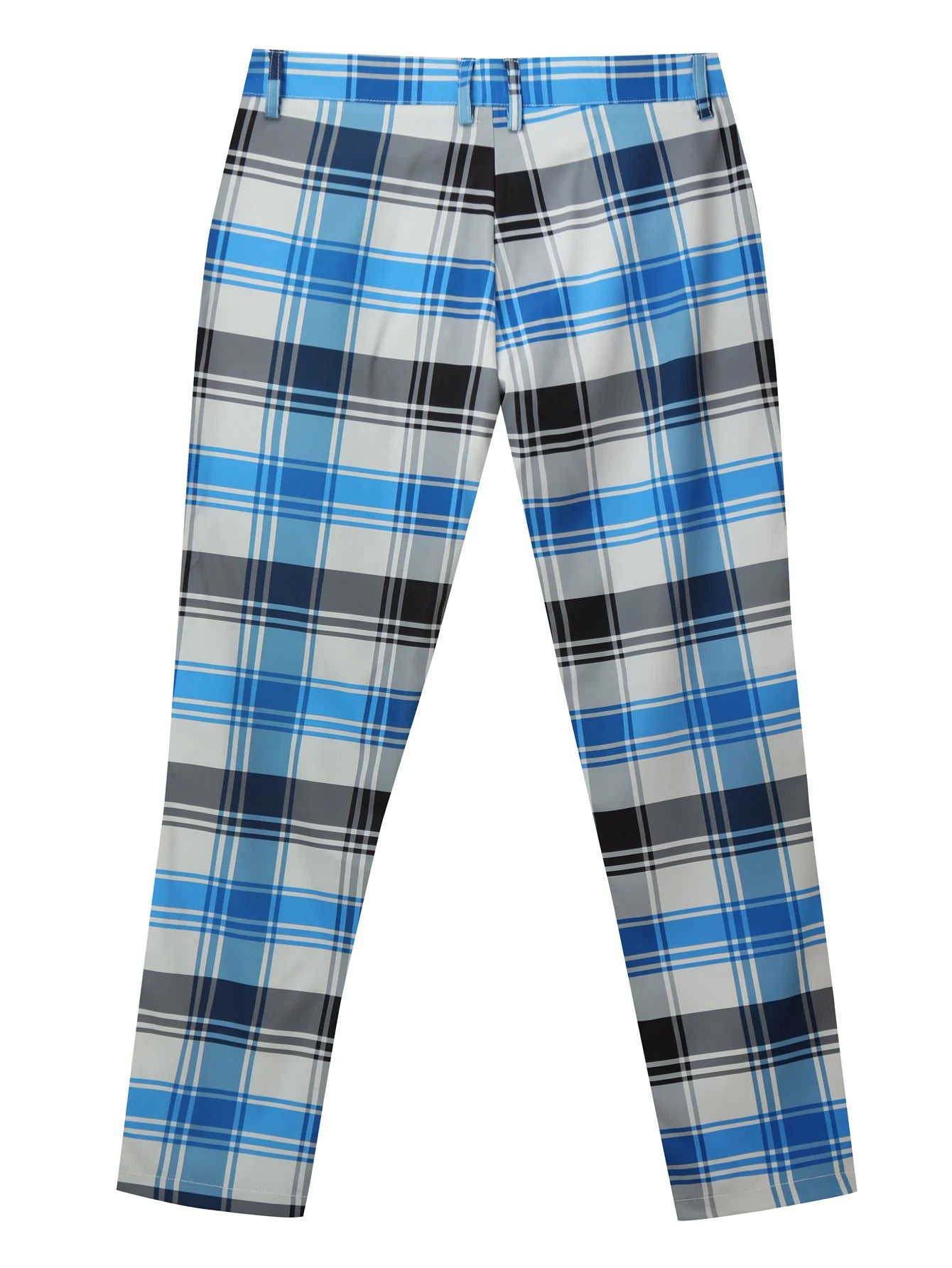 mens fashion plaid pants casual vintage style slightly stretch dress pants