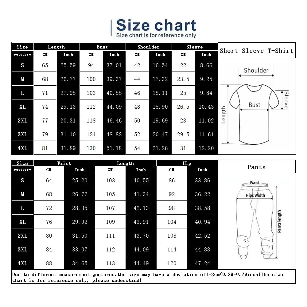 conjunto short Men Summer Clothing T Shirt Trousers 2 Pc Sets Print Tracksuits Oversized T-shirts Pants Sets Casual Sportswear Sweatpants Suits