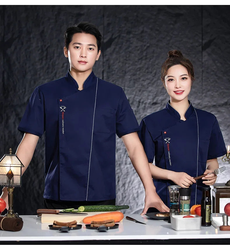 ropas de cocina ,chef Men's Chef's Jacket Women Cook Clothing Food Service Uniform Cafeteria Chef Uniform Kitchen Cooking Clothes Restaurant Overalls