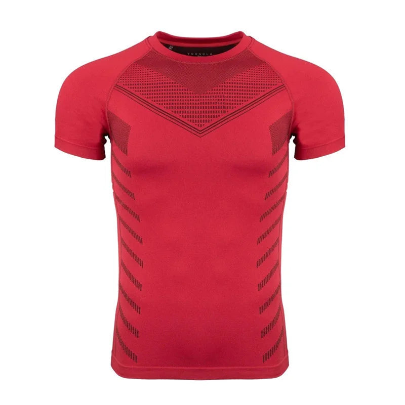 Gym T Shirt Men Quick Dry Running Shirt Compression Fitness Shirt Male Gym Workout tights Short Sleeve Summer Sports T-shirt Men