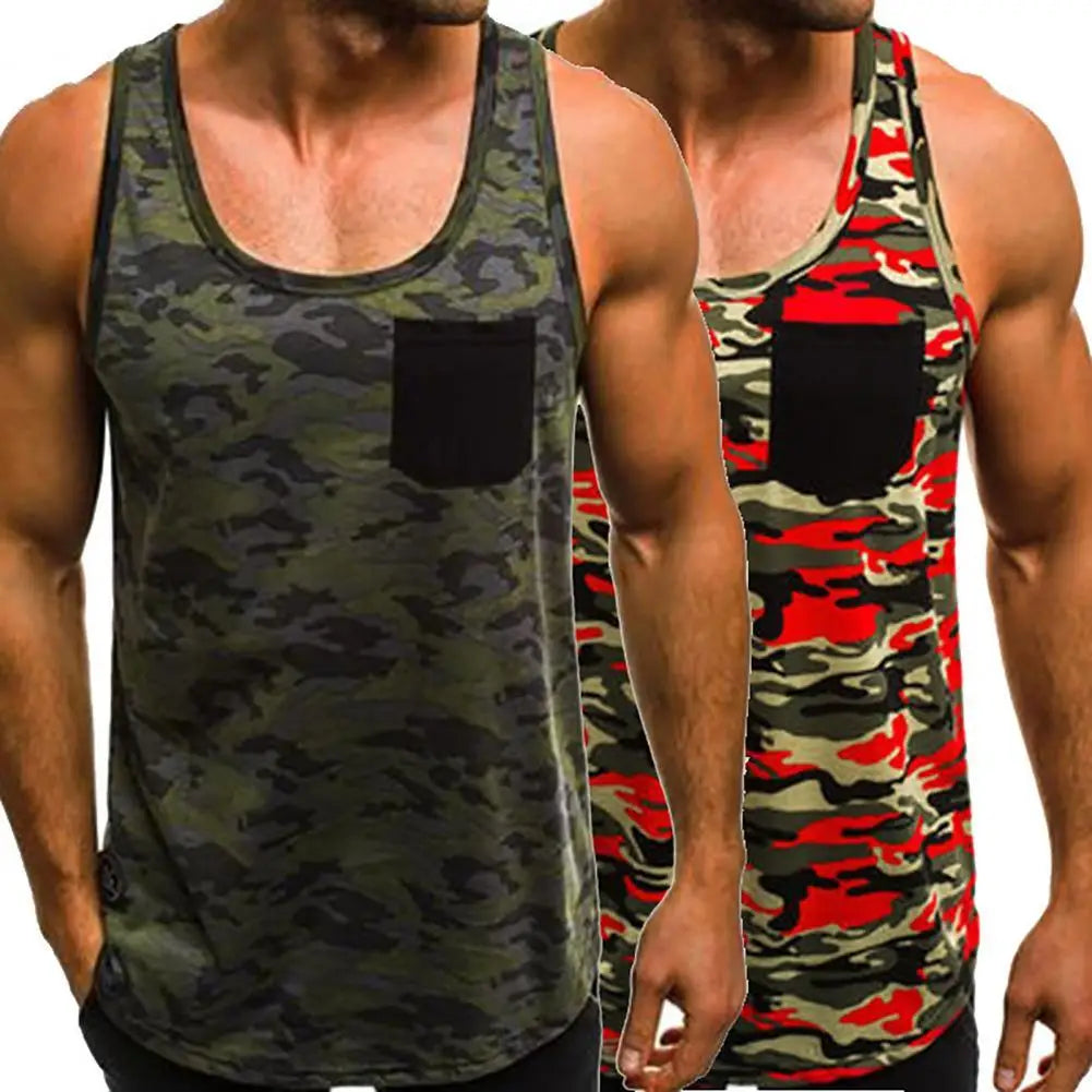 ropa fitness Men Tank Tops Fitness Muscle Camouflage Sleeveless Tight-drying Vest Tops Gym Clothing Pullover Top ropa hombre майка мужская