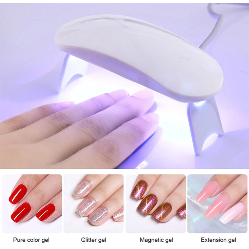 secadora de uñas Portable Nail Dryer Lamp UV LED Nail Light For Curing All Gel Polish USB Rechargeable Quick Dry Manicure Machine Nail Art Tools