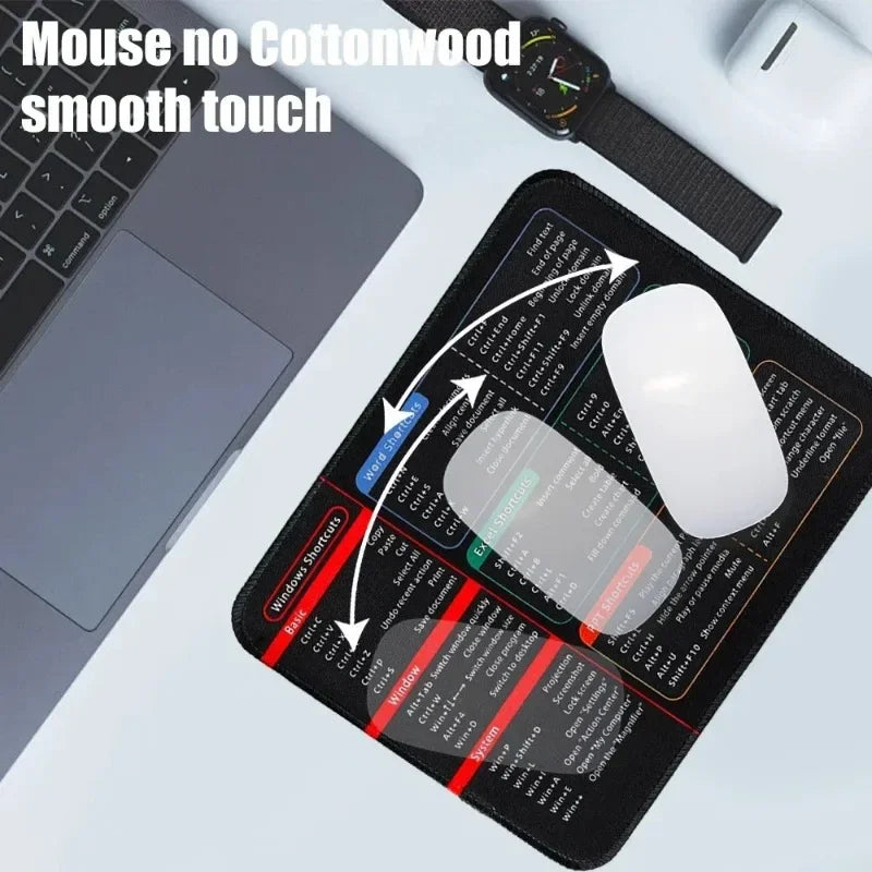 alfombrilla con atajo de Excel Shortcuts Mouse Pad Small Office Software Word Excel PPT Mousepad Smooth Cloth with Non-Slip Rubber Base for Computer Laptop Mat