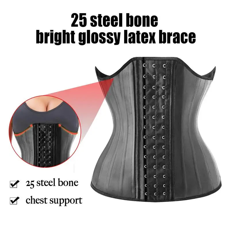 25 Steel Bone Latex Waist Trainer Corset Belt Firm Control Body Shapewear Women Underbust Hourglass Waist Corset Sports Girdle