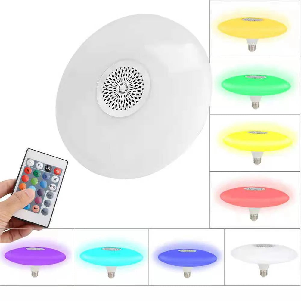 ampolleta con parlante 30W LED Dimmable Music Ceiling Lamp Home Lighting Remote APP Control Bluetooth Speaker for Home Bluetooth Speaker Ceiling Light