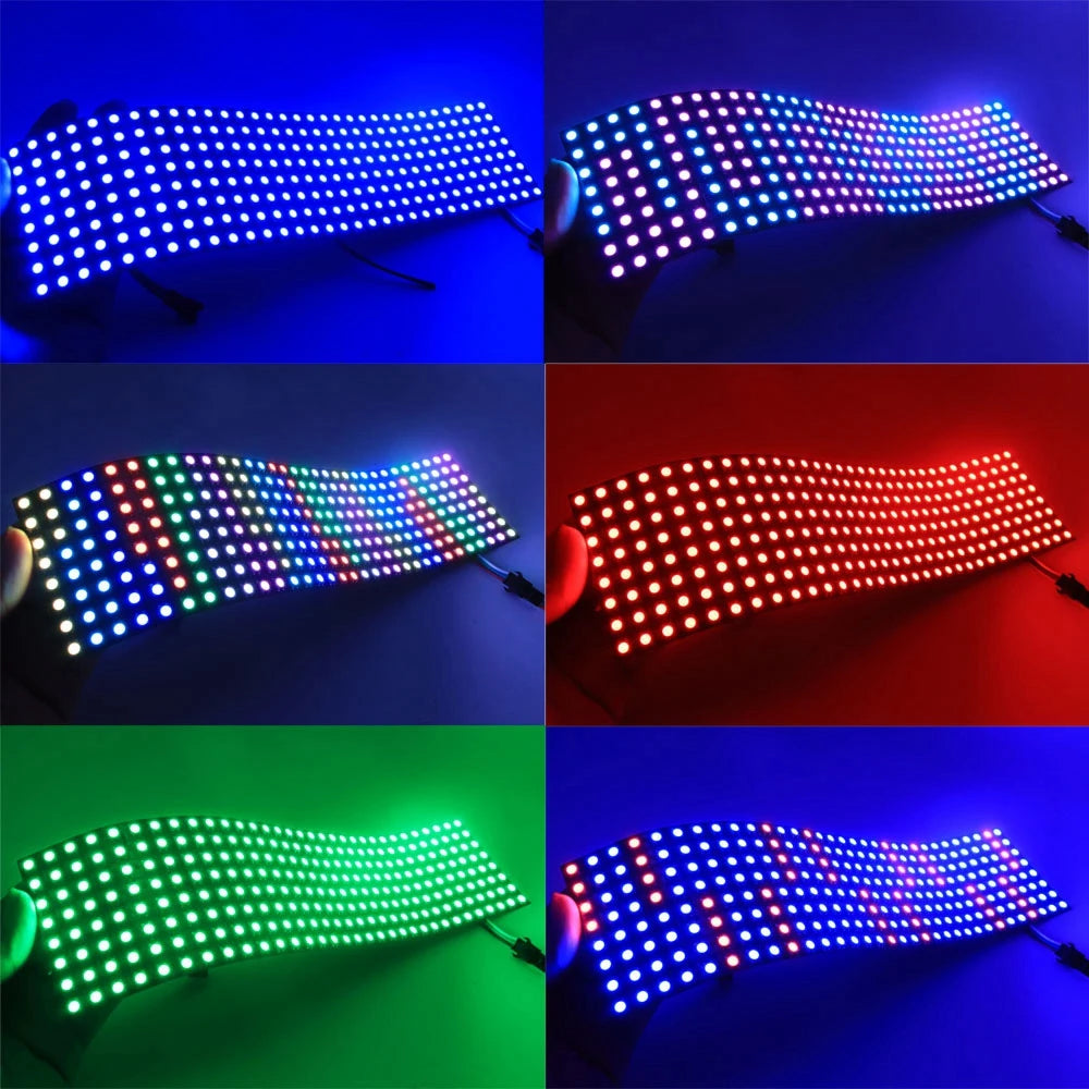 luces led WS2812B RGB Matrix LED Panel Light WS2812 Digital Flexible Individually Addressable Smart Led 64/256Pixel Module Screen DC5V