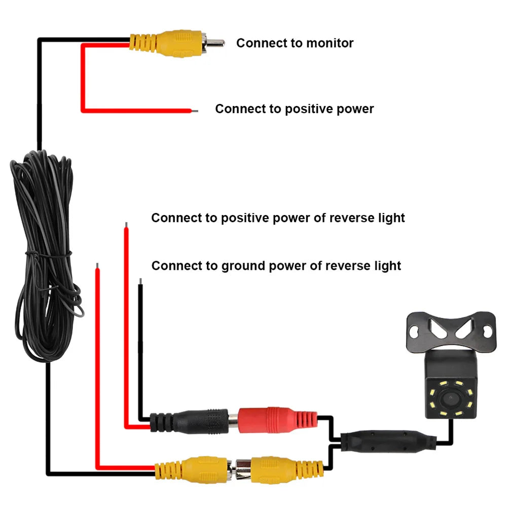 Car Rear View Camera 170 Degree HD Video Night Vision Reversing Auto Parking Camera CCD Waterproof LED Auto Backup Monitor