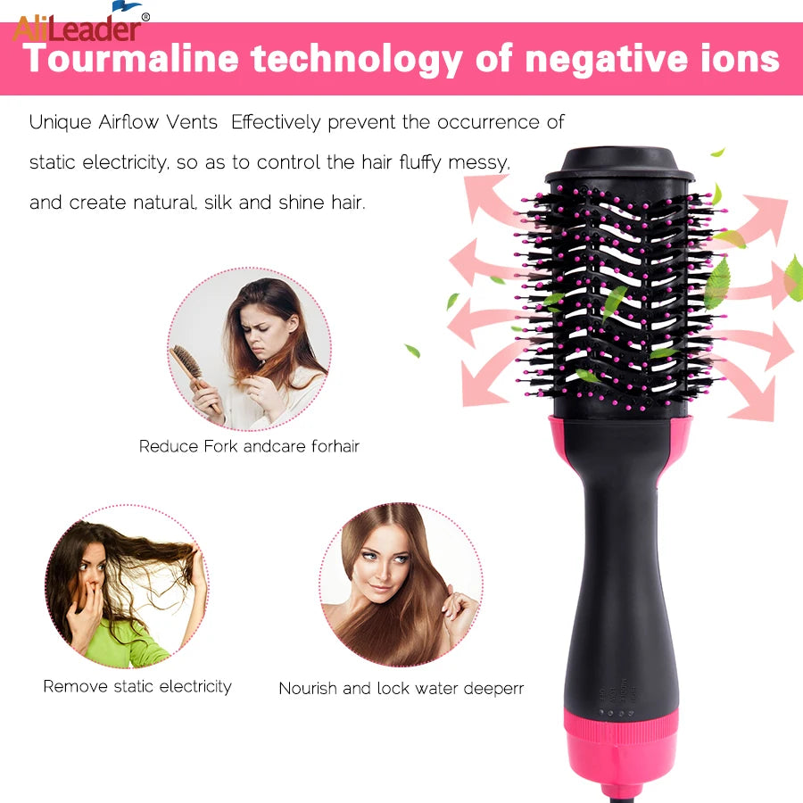 sechoir One-Step Volumizer Hair Dryer And Hot Air Brush 4 In 1 Hair Dryer Brush Blow Dryer Brush In One Ceramic Coating Hot Air Brush