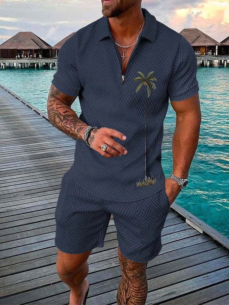 chemise d´ete Summer Hawaii 3D Print Polo Shirts Shorts Sets Men's Fashion Oversized Short Sleeve Shirt Pants Set Suits Man Tracksuit Clothing