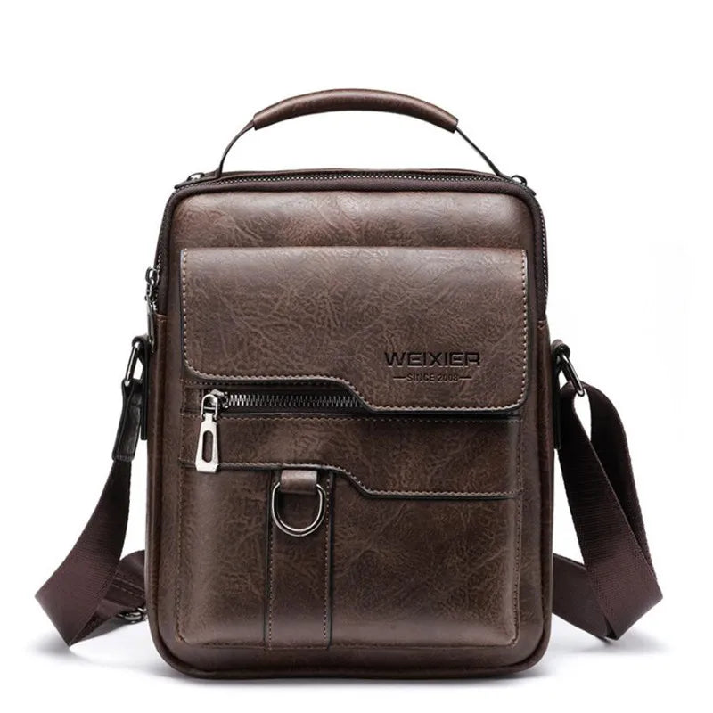 Crossbody Bag For Men's Shoulder Bags Retro Vertical Portable Business Male Bags Casual Leather Shoulder Bag