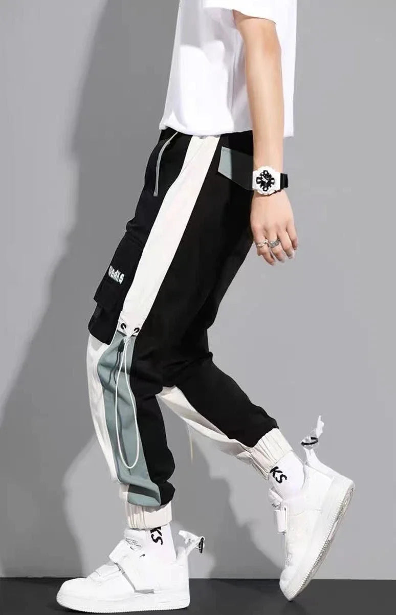 Male Trousers Autumn White Hip Hop Slim Men's Cargo Pants Black Long Emo With Wholesale Luxury Large Size Street Cotton Y2k