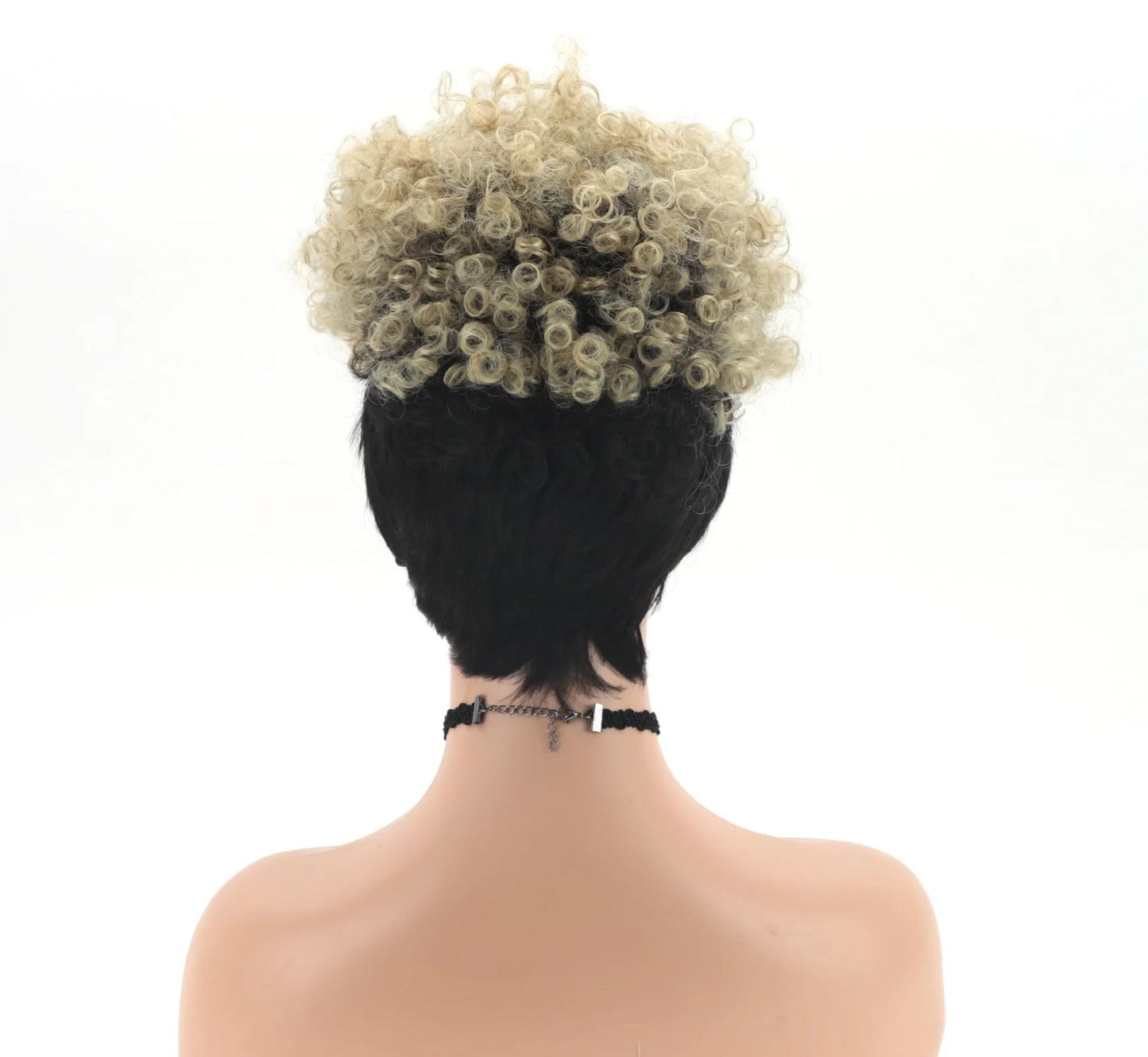 Fashion Short Kinky Curly Wig for Black Women Blonde To Black Synthetic Afro Curly Wig Natural As Real Hair Cosplay Party Peruca