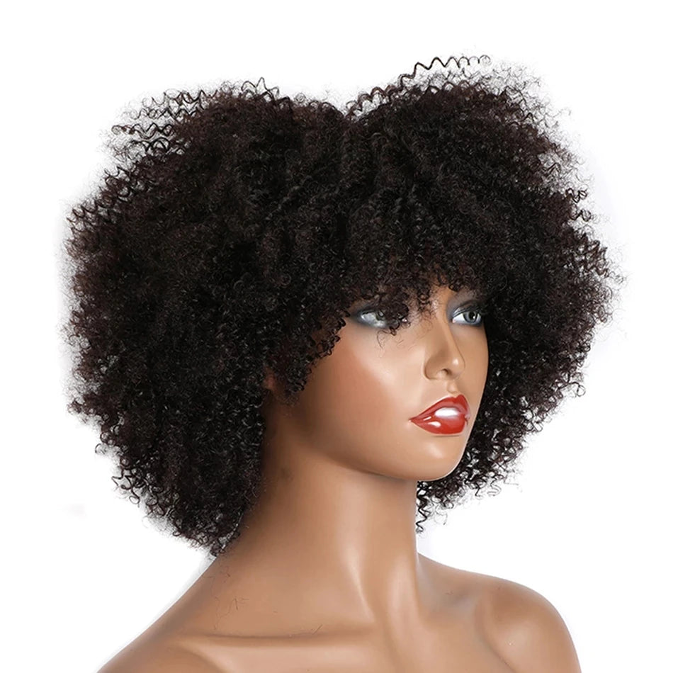 Short Curly Human Hair wigs for Black Women Newmi Afro Kinky Curly Wig Human Hair Natural Black Short Pixie Curl Afro Wig