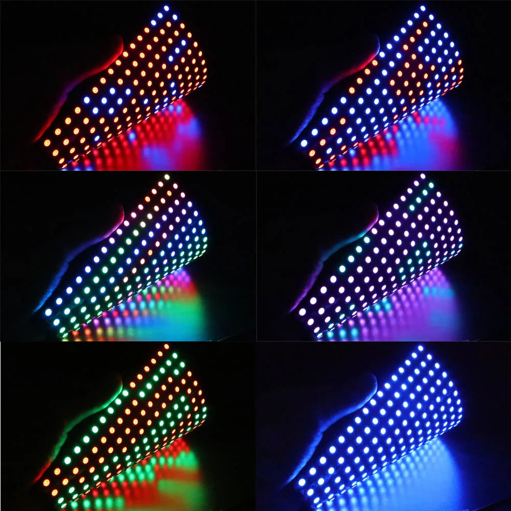 luces led WS2812B RGB Matrix LED Panel Light WS2812 Digital Flexible Individually Addressable Smart Led 64/256Pixel Module Screen DC5V