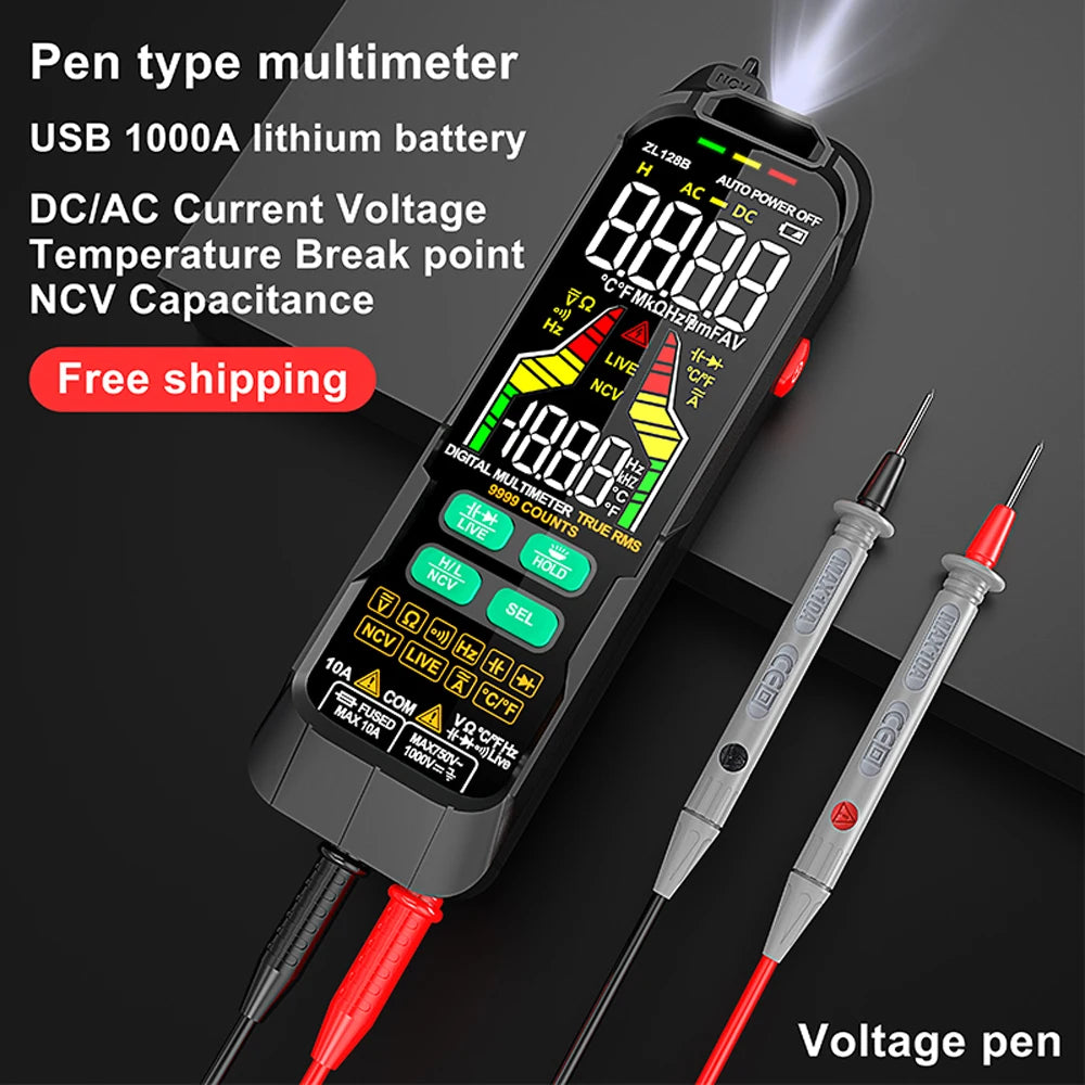 ZL126A/ZL128B Professional Digital Multimeter Alternating Current Voltage Multimetro True RMS Capacitance Detector Multitester